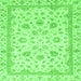 Square Machine Washable Abstract Green Modern Area Rugs, wshabs2974grn