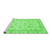 Sideview of Machine Washable Abstract Green Modern Area Rugs, wshabs2974grn