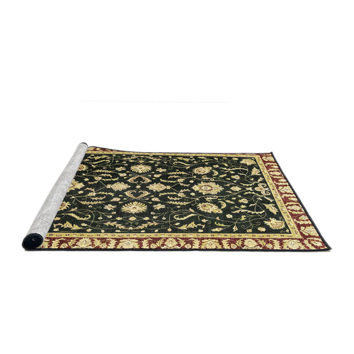 Sideview of Machine Washable Abstract Milk Chocolate Brown Rug, wshabs2975