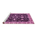 Sideview of Machine Washable Oriental Pink Traditional Rug, wshabs2975pnk