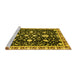 Sideview of Machine Washable Oriental Yellow Traditional Rug, wshabs2975yw