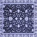 Square Oriental Blue Traditional Rug, abs2975blu