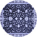 Round Machine Washable Oriental Blue Traditional Rug, wshabs2975blu