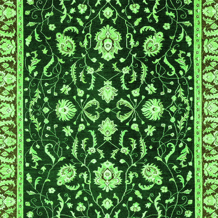 Machine Washable Oriental Green Traditional Area Rugs, wshabs2975grn