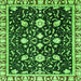 Square Machine Washable Oriental Green Traditional Area Rugs, wshabs2975grn