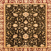 Square Oriental Orange Traditional Rug, abs2975org