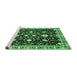 Sideview of Machine Washable Oriental Emerald Green Traditional Area Rugs, wshabs2975emgrn