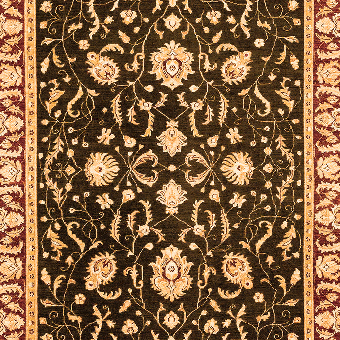 Machine Washable Oriental Orange Traditional Area Rugs, wshabs2975org