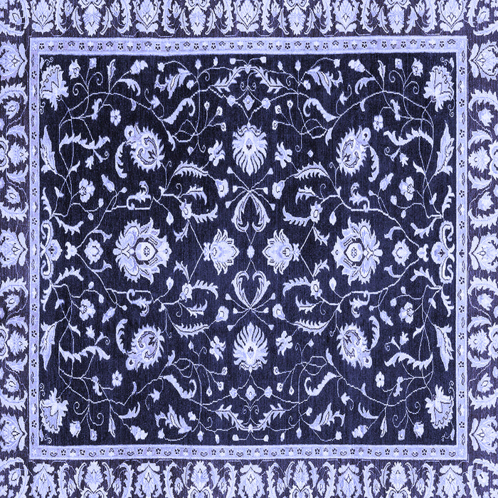 Square Machine Washable Oriental Blue Traditional Rug, wshabs2975blu