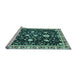 Sideview of Machine Washable Oriental Light Blue Traditional Rug, wshabs2975lblu