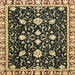 Square Abstract Chocolate Brown Oriental Rug, abs2975