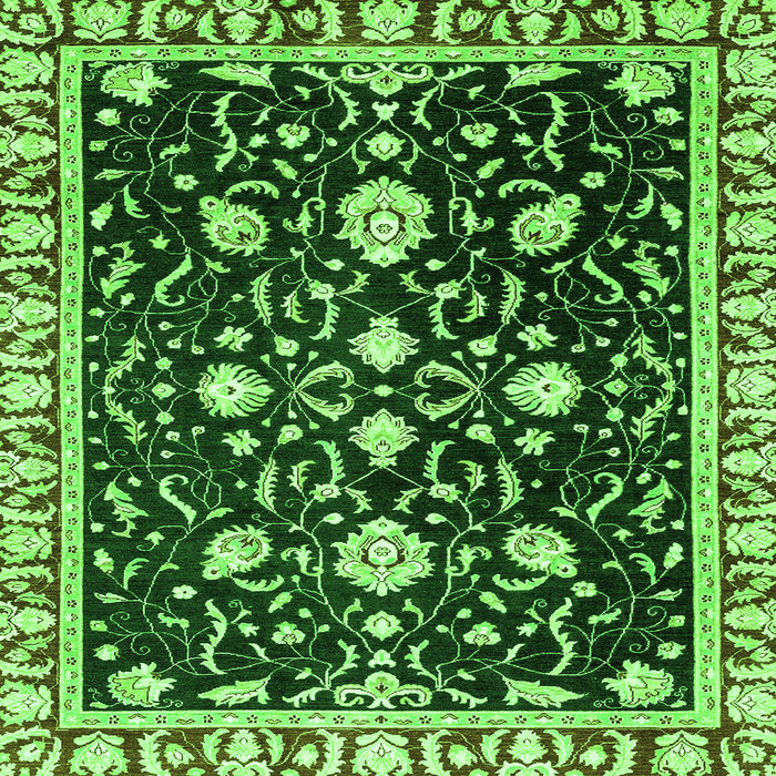 Square Oriental Green Traditional Rug, abs2975grn