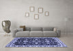 Machine Washable Oriental Blue Traditional Rug in a Living Room, wshabs2975blu