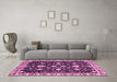 Machine Washable Oriental Pink Traditional Rug in a Living Room, wshabs2975pnk