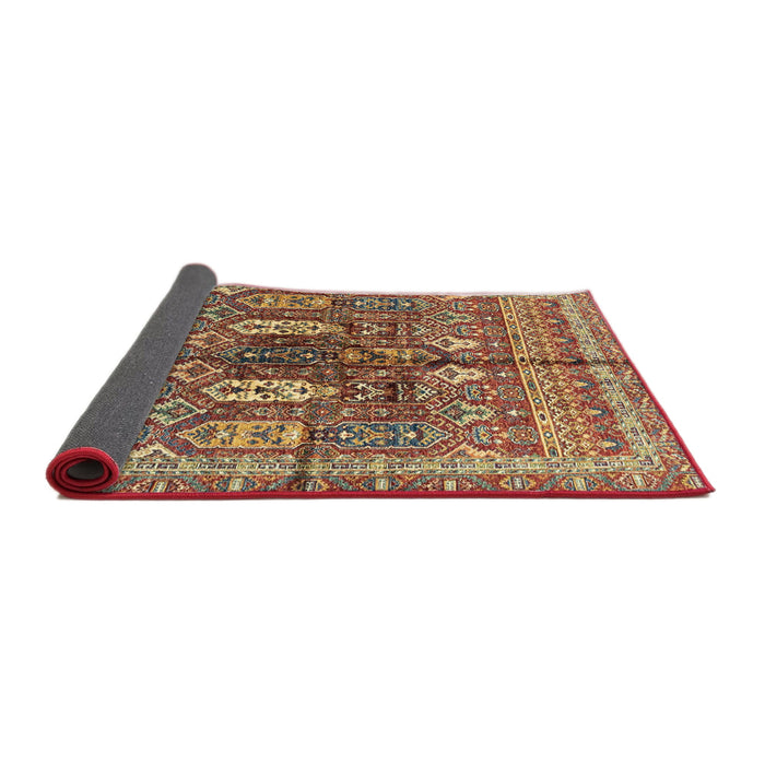 Sideview of Abstract Fire Brick Red Modern Rug, abs2976