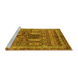 Sideview of Machine Washable Abstract Yellow Modern Rug, wshabs2976yw