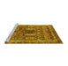 Sideview of Machine Washable Abstract Yellow Modern Rug, wshabs2976yw