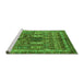 Sideview of Machine Washable Abstract Green Modern Area Rugs, wshabs2976grn