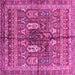 Square Machine Washable Abstract Pink Modern Rug, wshabs2976pnk