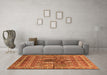 Machine Washable Abstract Orange Modern Area Rugs in a Living Room, wshabs2976org