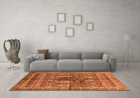 Machine Washable Abstract Orange Modern Rug, wshabs2976org