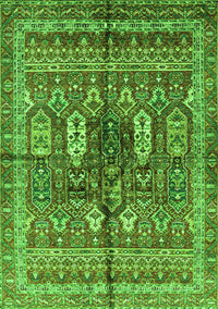 Abstract Green Modern Rug, abs2976grn