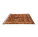 Sideview of Machine Washable Abstract Orange Modern Area Rugs, wshabs2976org