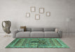 Machine Washable Abstract Turquoise Modern Area Rugs in a Living Room,, wshabs2976turq