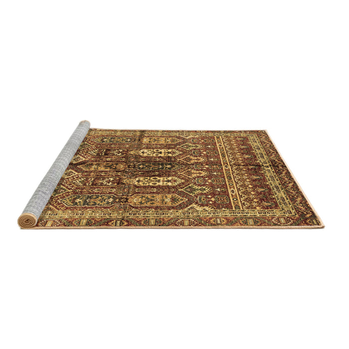 Sideview of Machine Washable Abstract Brown Modern Rug, wshabs2976brn