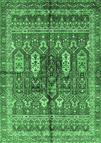 Abstract Emerald Green Modern Rug, abs2976emgrn