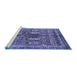 Sideview of Machine Washable Abstract Blue Modern Rug, wshabs2976blu