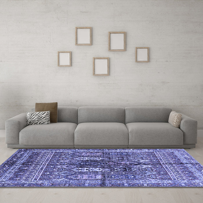 Machine Washable Abstract Blue Modern Rug in a Living Room, wshabs2976blu