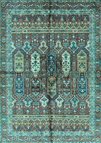 Abstract Light Blue Modern Rug, abs2976lblu