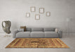 Machine Washable Abstract Brown Modern Rug in a Living Room,, wshabs2976brn