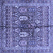 Square Abstract Blue Modern Rug, abs2976blu