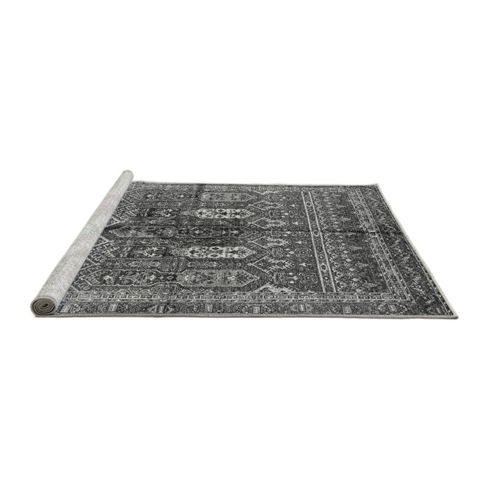 Sideview of Machine Washable Abstract Gray Modern Rug, wshabs2976gry