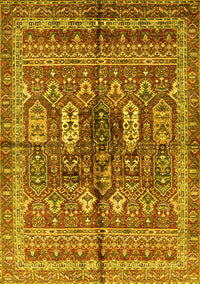 Abstract Yellow Modern Rug, abs2976yw