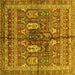 Square Abstract Yellow Modern Rug, abs2976yw