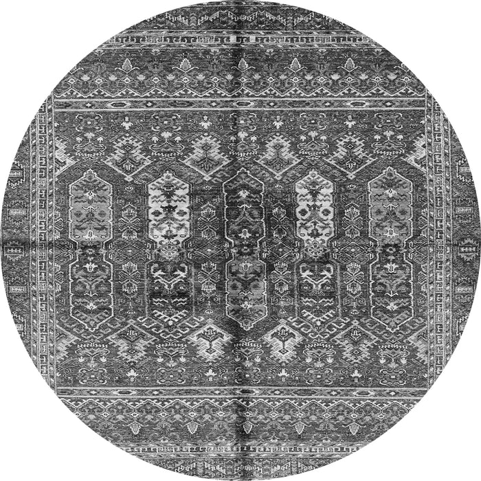 Round Abstract Gray Modern Rug, abs2976gry