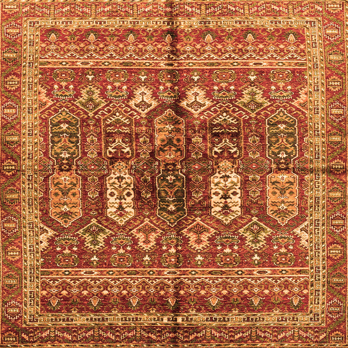 Square Machine Washable Abstract Orange Modern Area Rugs, wshabs2976org