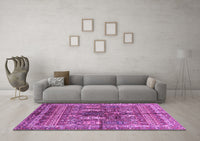 Machine Washable Abstract Purple Modern Rug, wshabs2976pur