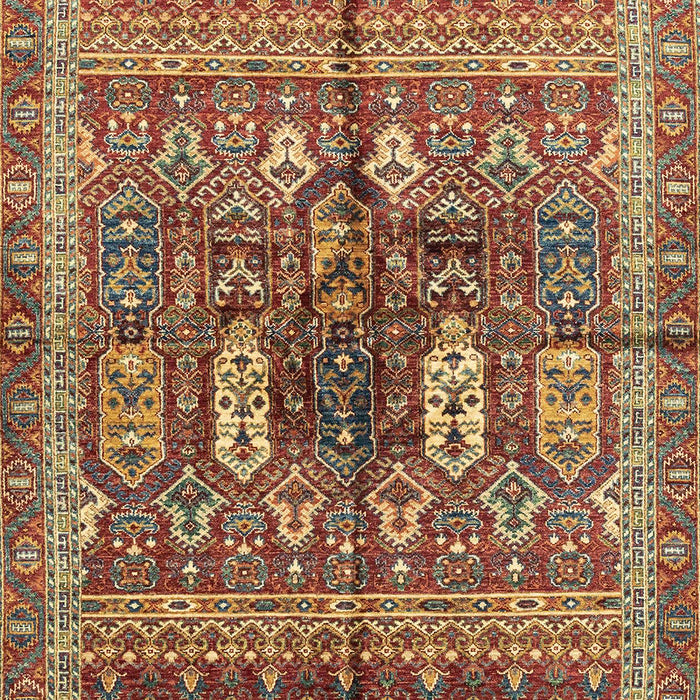 Machine Washable Abstract Fire Brick Red Rug, wshabs2976