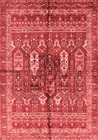 Abstract Red Modern Rug, abs2976red