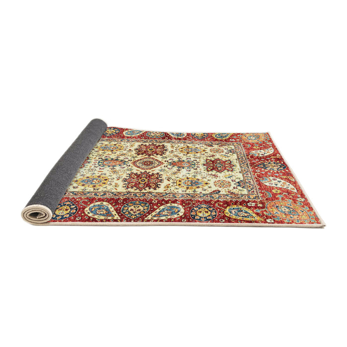 Sideview of Abstract Brown Gold Modern Rug, abs2977