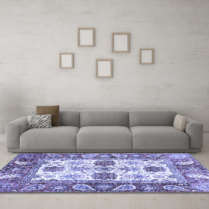Machine Washable Abstract Blue Modern Rug in a Living Room, wshabs2977blu