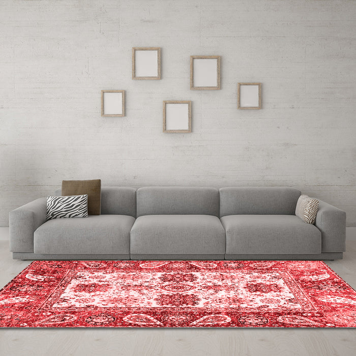 Modern Red Washable Rugs