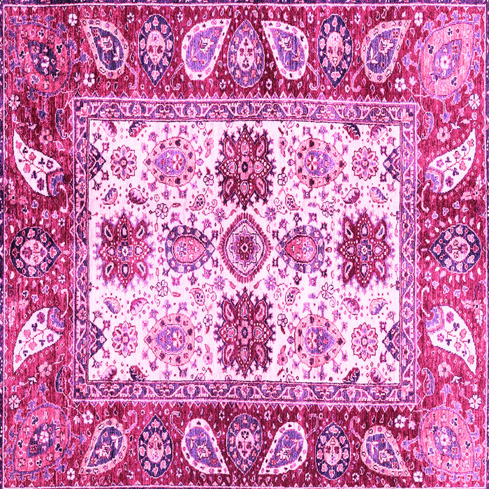Square Abstract Pink Modern Rug, abs2977pnk