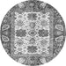 Round Abstract Gray Modern Rug, abs2977gry