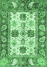 Abstract Emerald Green Modern Rug, abs2977emgrn