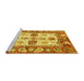 Sideview of Machine Washable Abstract Yellow Modern Rug, wshabs2977yw